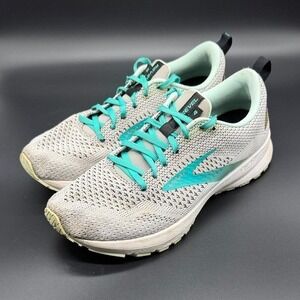 Brooks Revel 4 Women's Running Shoes Gray Teal Lace Up Athletic Sneakers Size 9